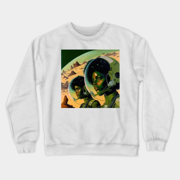 We Are Floating In Space - 58 - Sci-Fi Inspired Retro Artwork Crewneck Sweatshirt by saudade